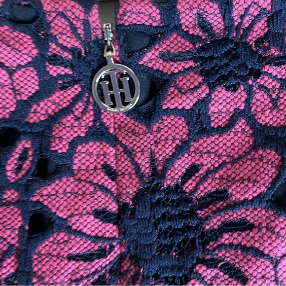 Tommy Hilfiger Lace Floral Dress Pink Lined Dark Fairy Festival Whimsical Sz 2 - Picture 5 of 11